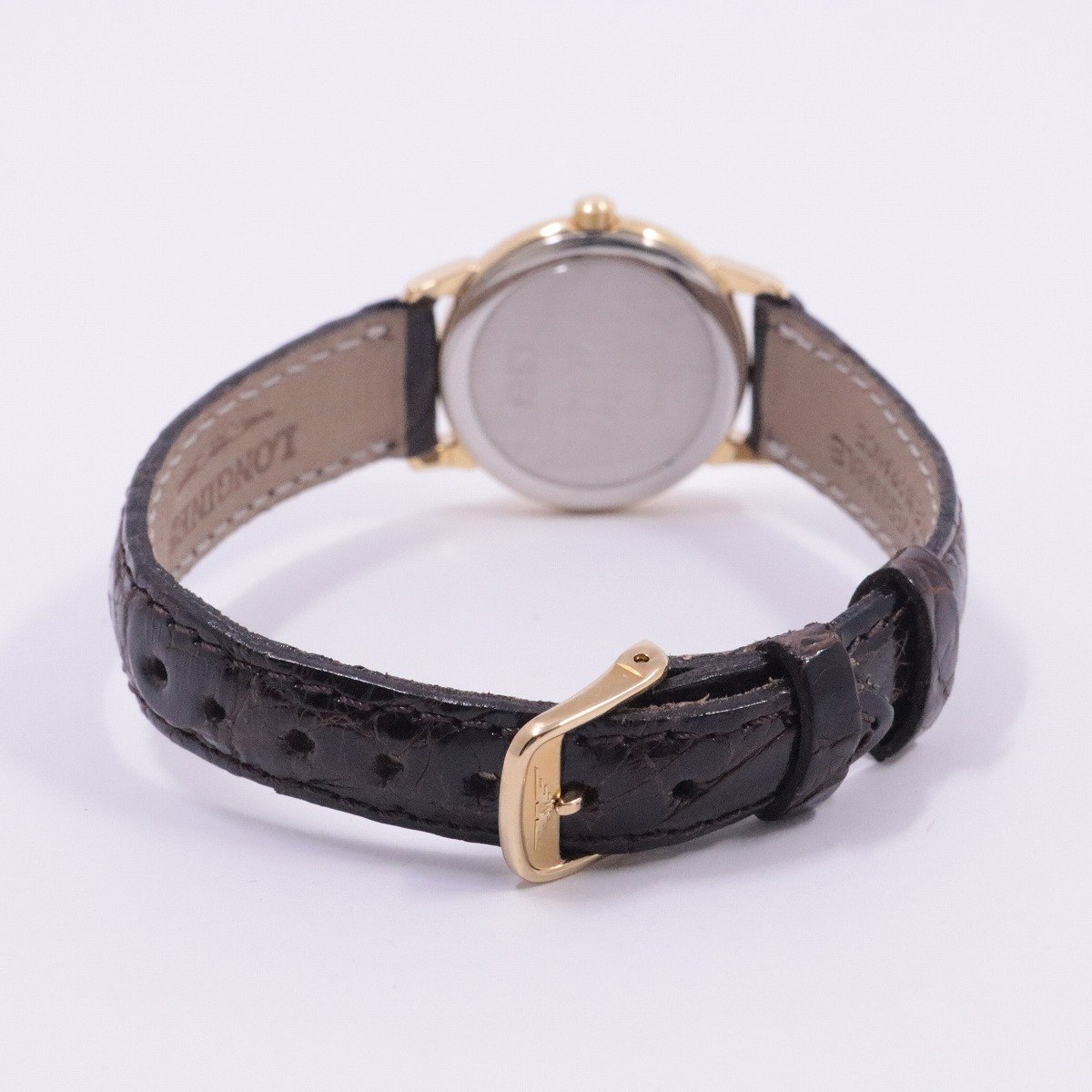 【中古】【美品】ロンジン グランドクラシック クォーツ レディース 腕時計 ゴールド文字盤 純正革ベルト L4.177.2【いおき質店】