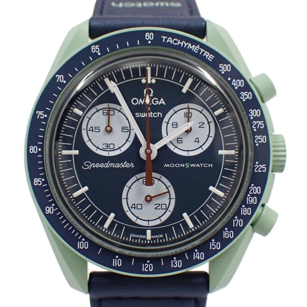 Flik Flak - 【中古】スウォッチ OMEGA × Swatch ミッション オン アース クォーツ メンズ 腕時計 ネイビー文字盤 純正ベルト SO33G100【いおき質店】