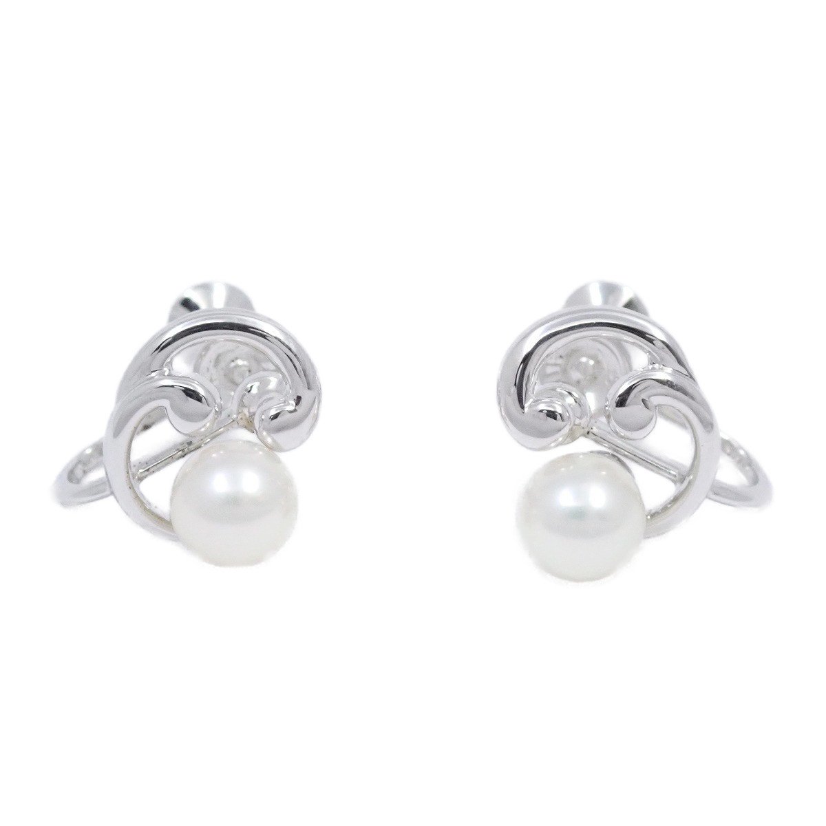 MIKIMOTO ミキモト リーフモチーフ イヤリング シルバー パール