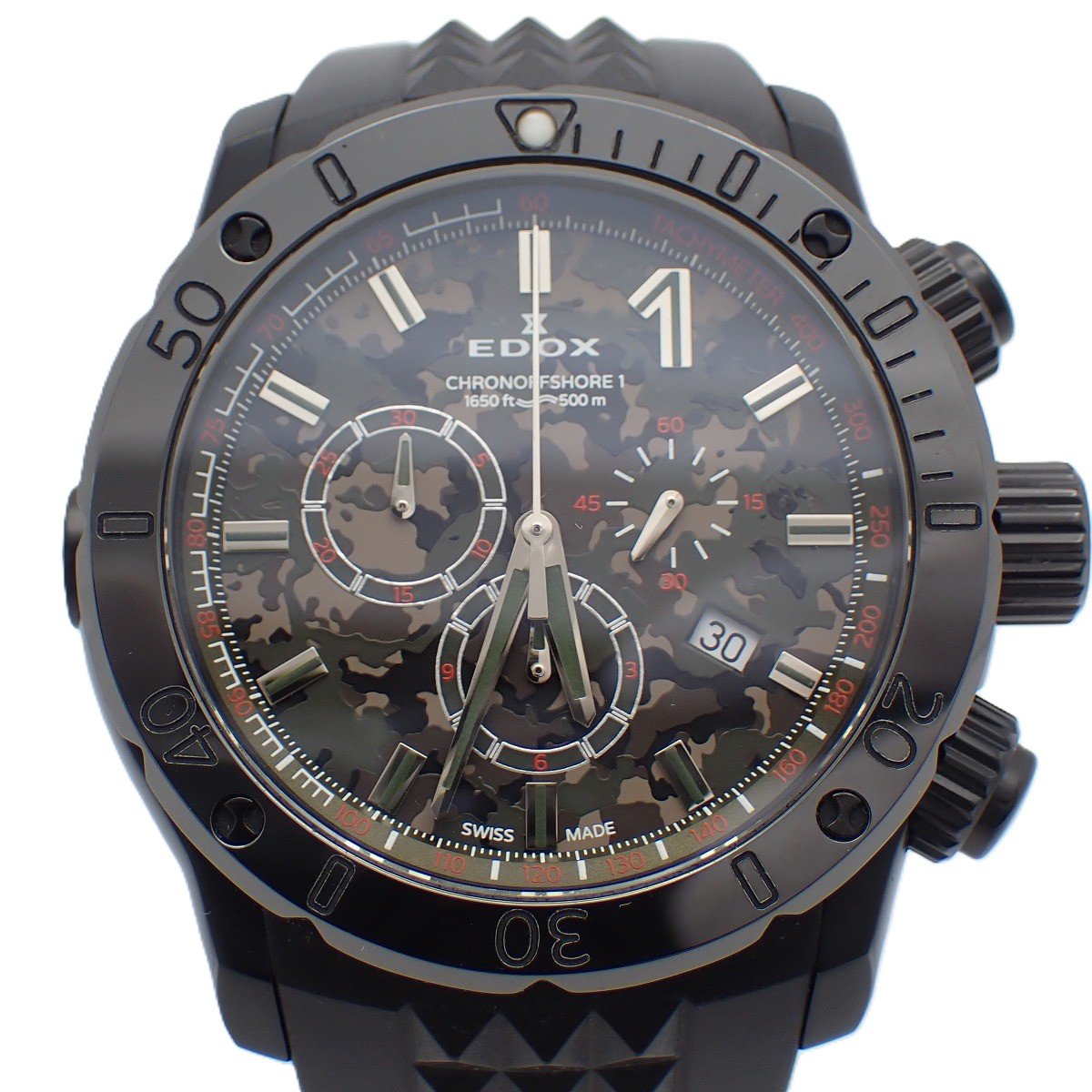 【中古】EDOX エドックス クロノオフショア1 クロノグラフ リミテッドエディション クォーツ メンズ 腕時計 1022-37N1-VM1-S【いおき質店】