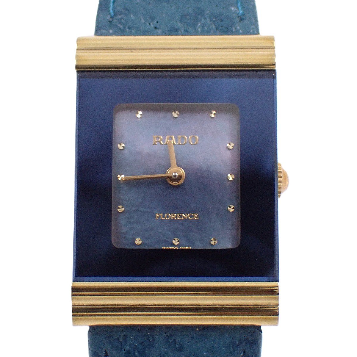 【中古】ラド― フローレンス クォーツ レディース 腕時計 コンビ ブルーシェル文字盤 純正革ベルト 963.3682.2【いおき質店】