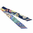 【中古】HERMES エルメス ツイリー エポレット ドゥ ガラ EPAULETTES DE GALA 式典肩章 シルク100% ネイビー/ブルー系【いおき質店...