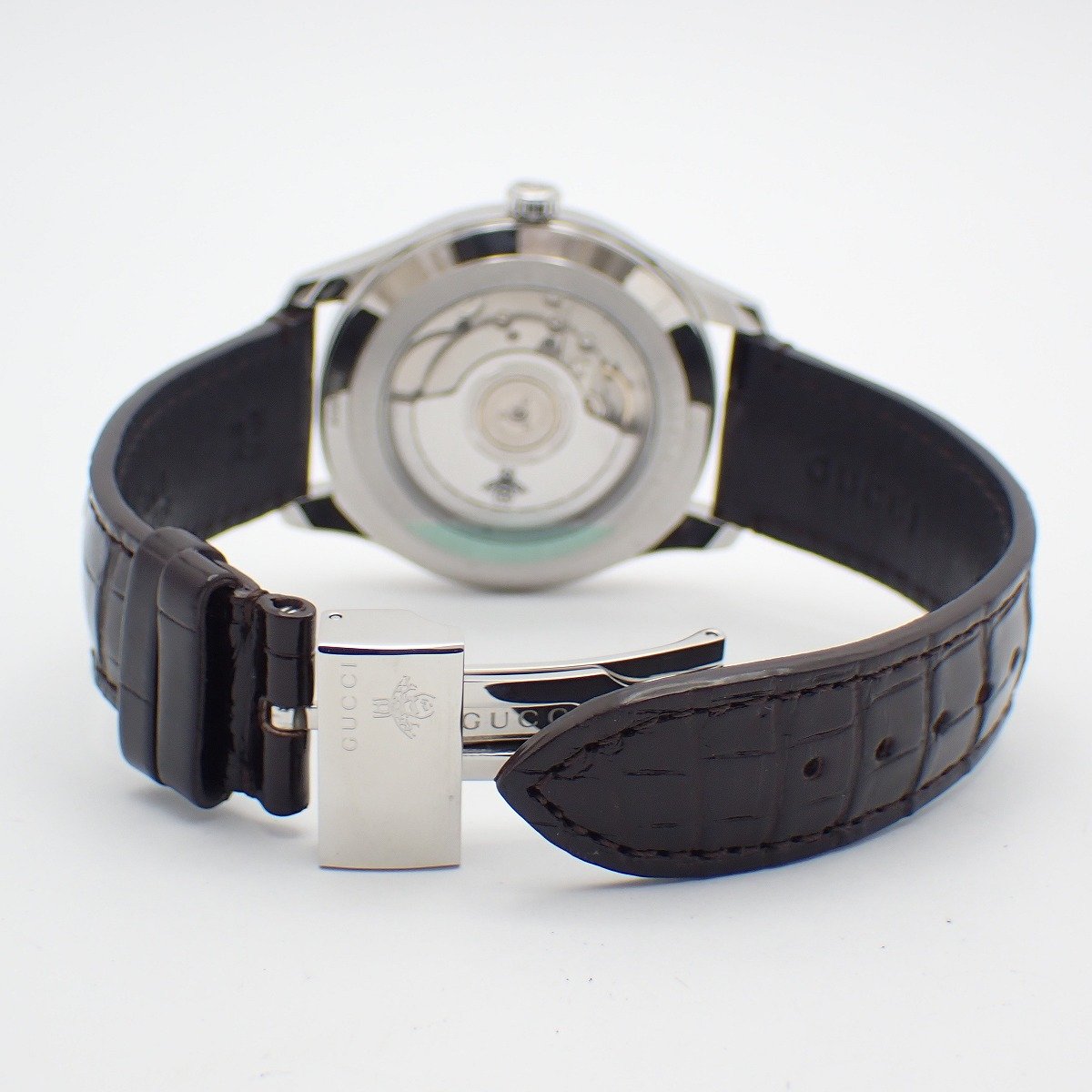 中古 美品 グッチ 126.3 Gタイムレス GMT 自動巻き メンズ 腕時計 シルバー文字盤 純正革ベルト YA126332 ioki-shop1-10033850 いおき質店 楽天市場店 サンプル画像3