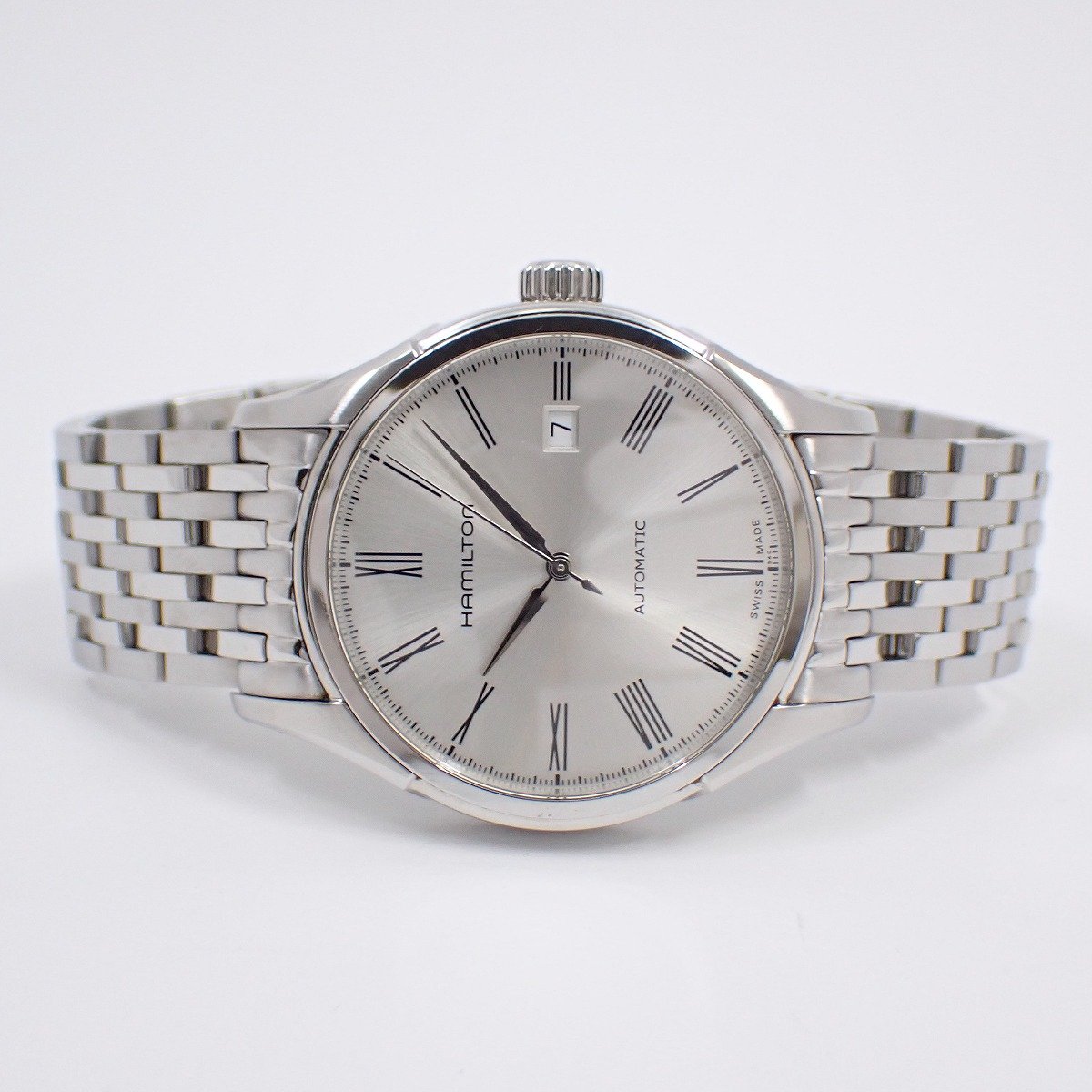 【中古】ハミルトン アメリカン クラシック バリアントオート 自動巻き メンズ 腕時計 シルバー文字盤 純正SSベルト H39515154【いおき質店】
