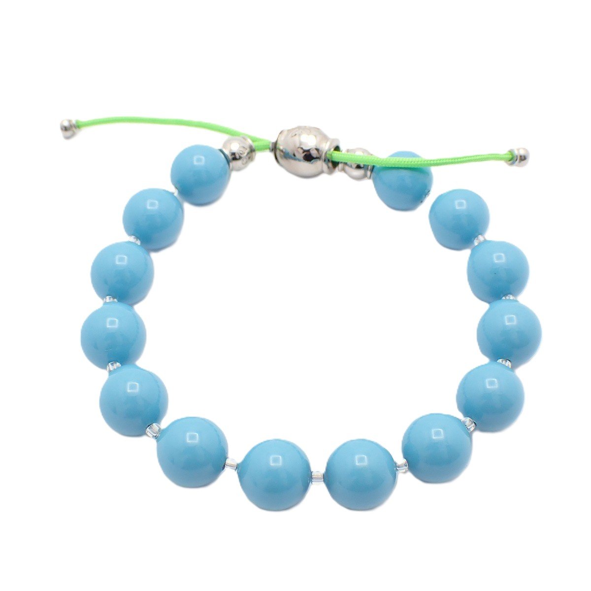Pearl White - 【中古】SWAROVSKI スワロフスキー Blue Pearl Charm ブレスレット シルバー色金具【いおき質店】