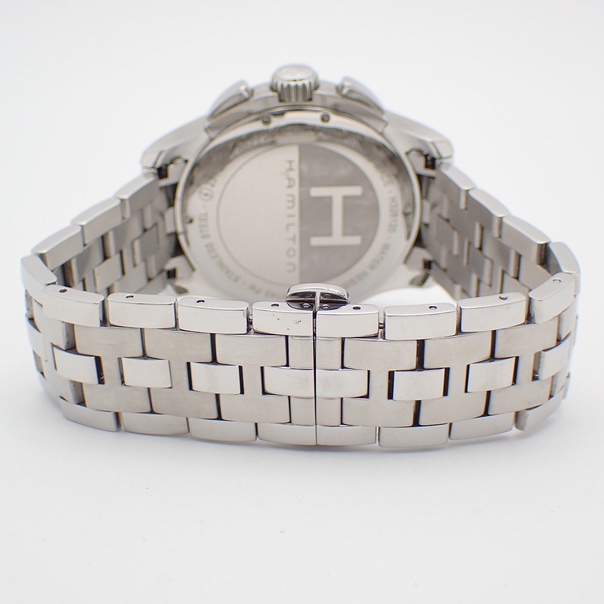 【中古】ハミルトン ジャズマスター クロノグラフ クォーツ メンズ 腕時計 黒文字盤 純正SSベルト H326120【いおき質店】