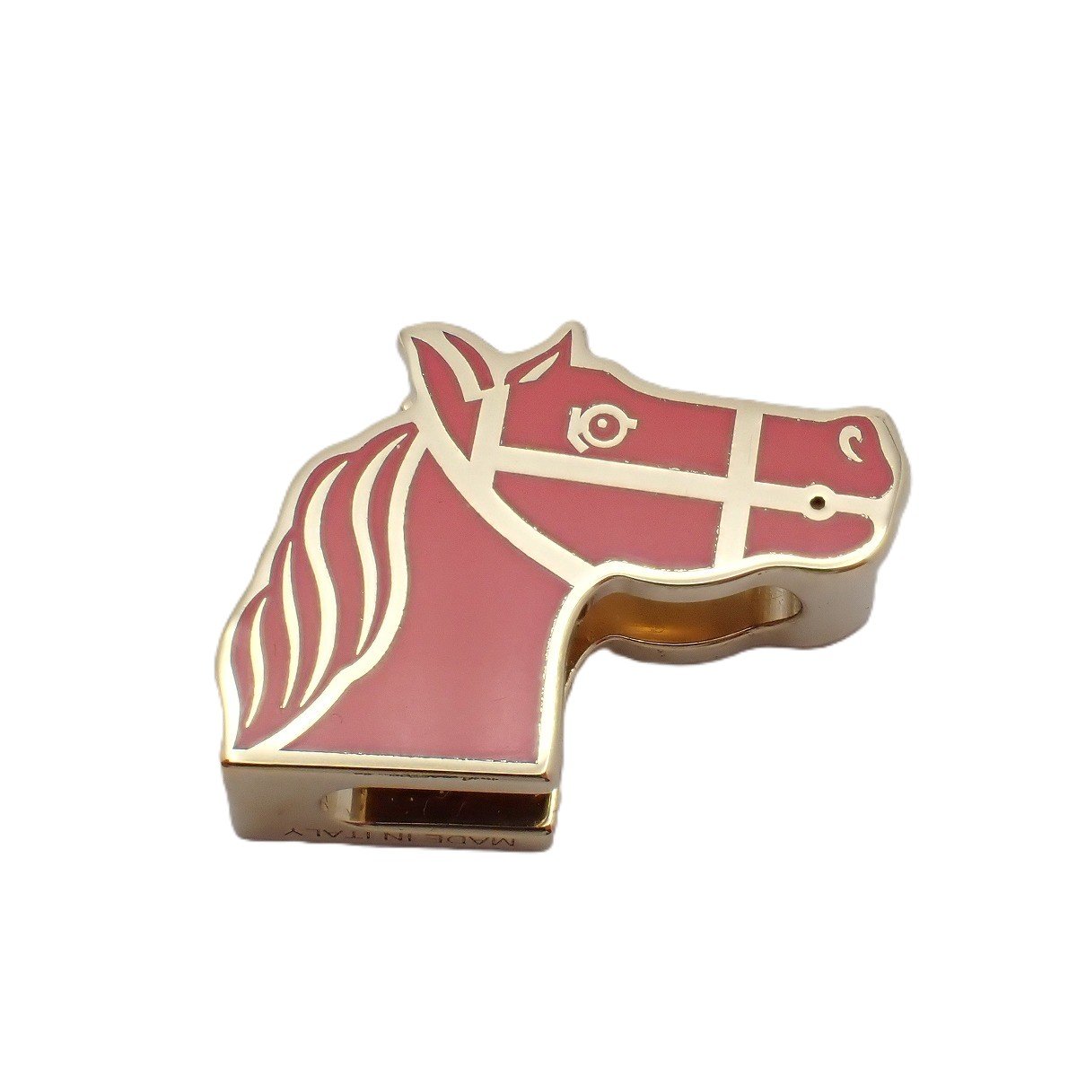 【中古】HERMES エルメス カドリージュ スカーフリング ゴールド×ピンク系【いおき質店】
