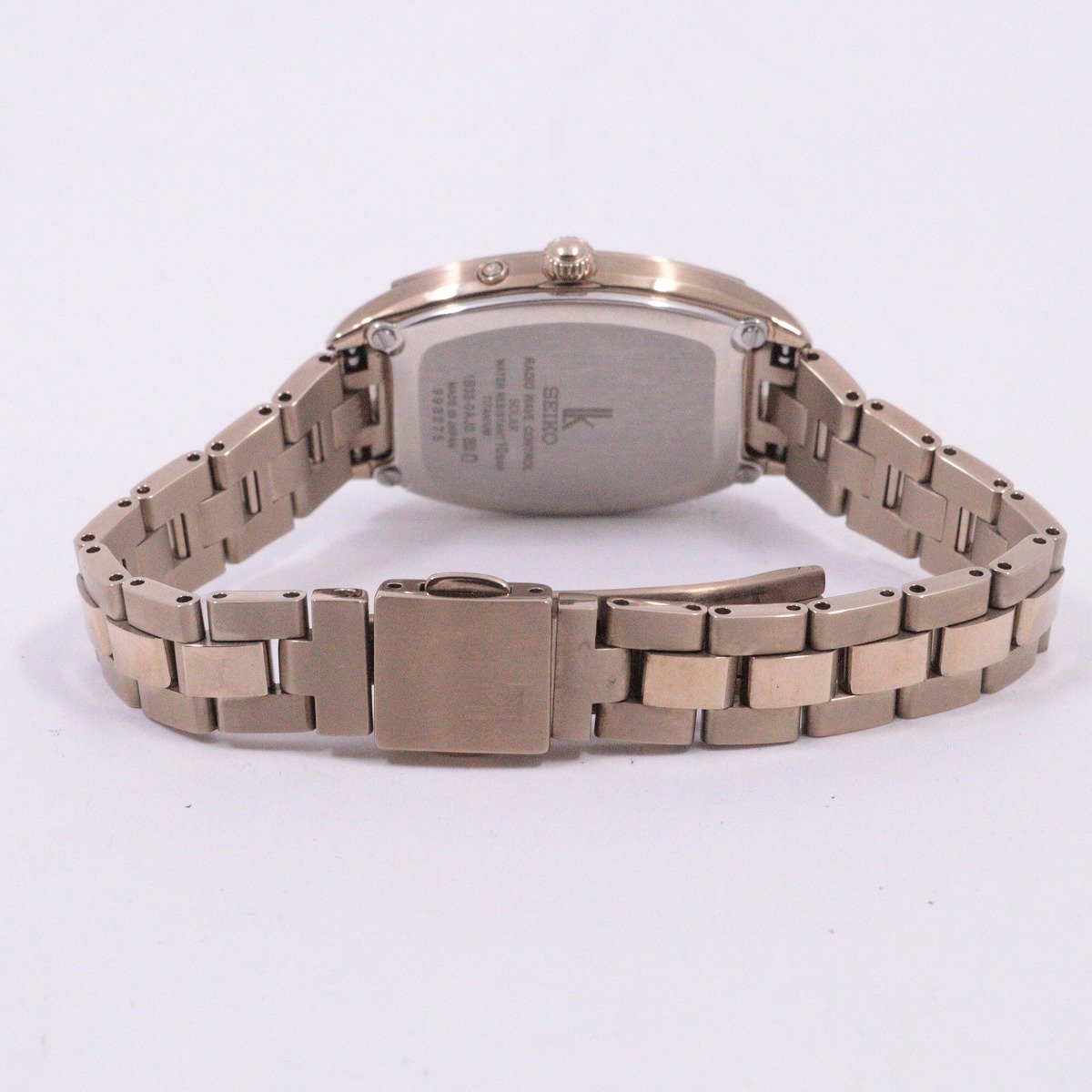 【中古】SEIKO セイコー ルキア レディダイヤ ソーラー電波 レディース 腕時計 ゴールドGP チタン シェル文字盤 SSQW046 / 1B32-0AJ0【いおき質店】