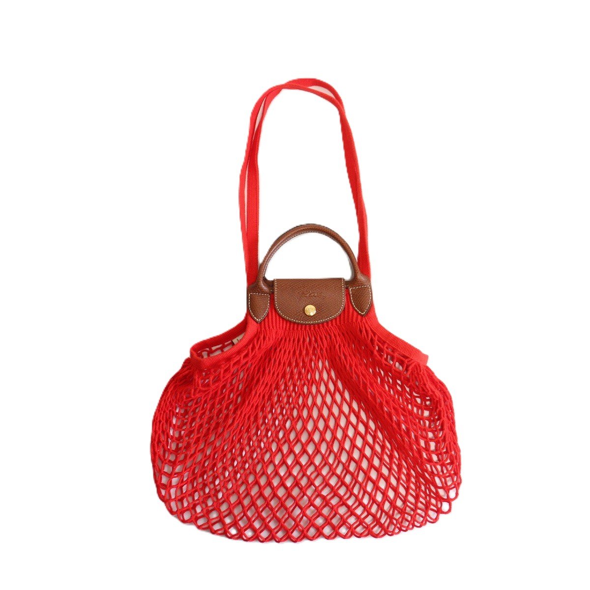 Rakuten - 【中古】LONGCHAMP ロンシャン ルプリアージュ フィレ ショルダーバッグ メッシュバッグ レッド系【いおき質店】