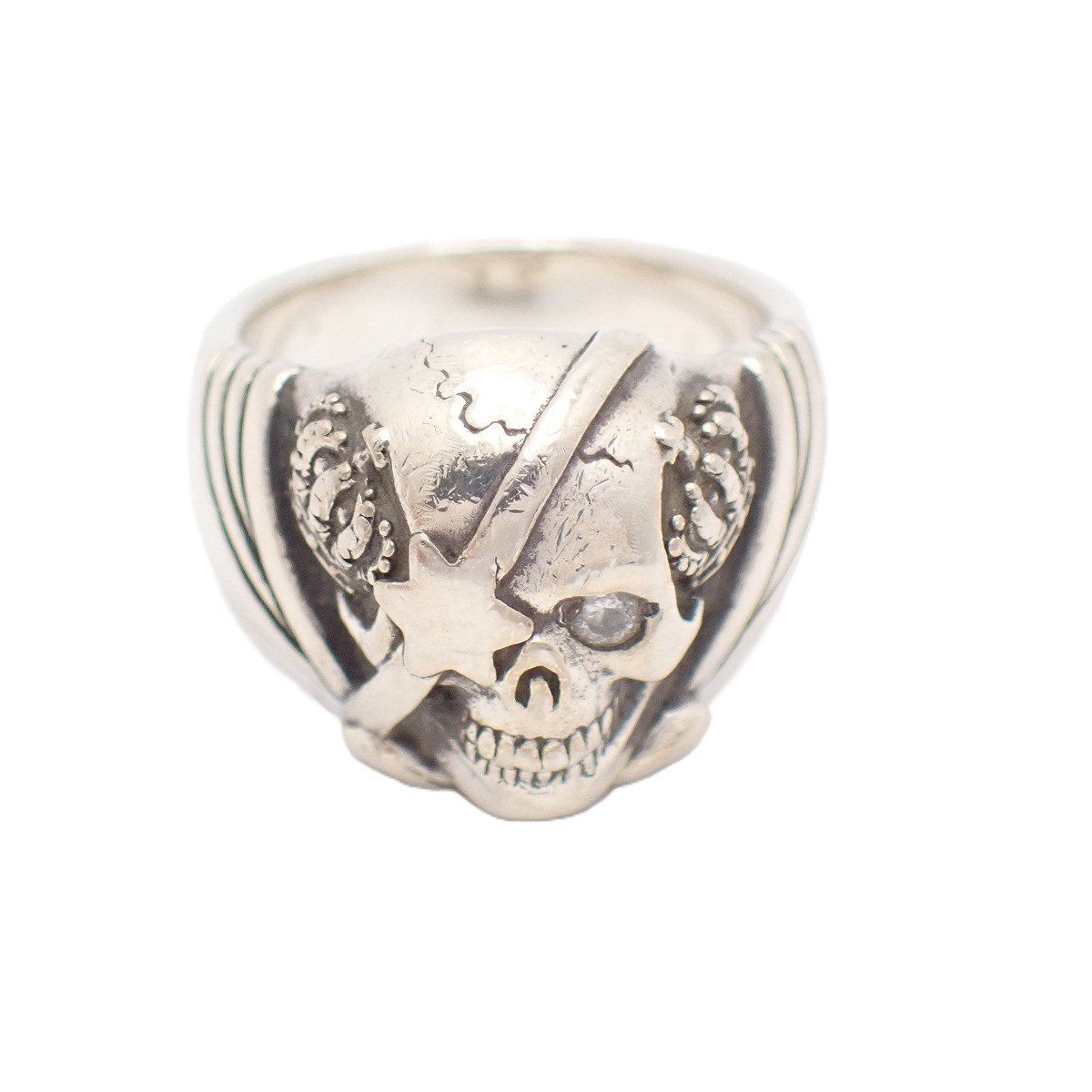 Pinky Ring - 【中古】JUSTIN DAVIS ジャスティンデイビス FREEDOM スカル キッズリング ピンキーリング 指輪 シルバー925/ジルコニア 2号【いおき質店】