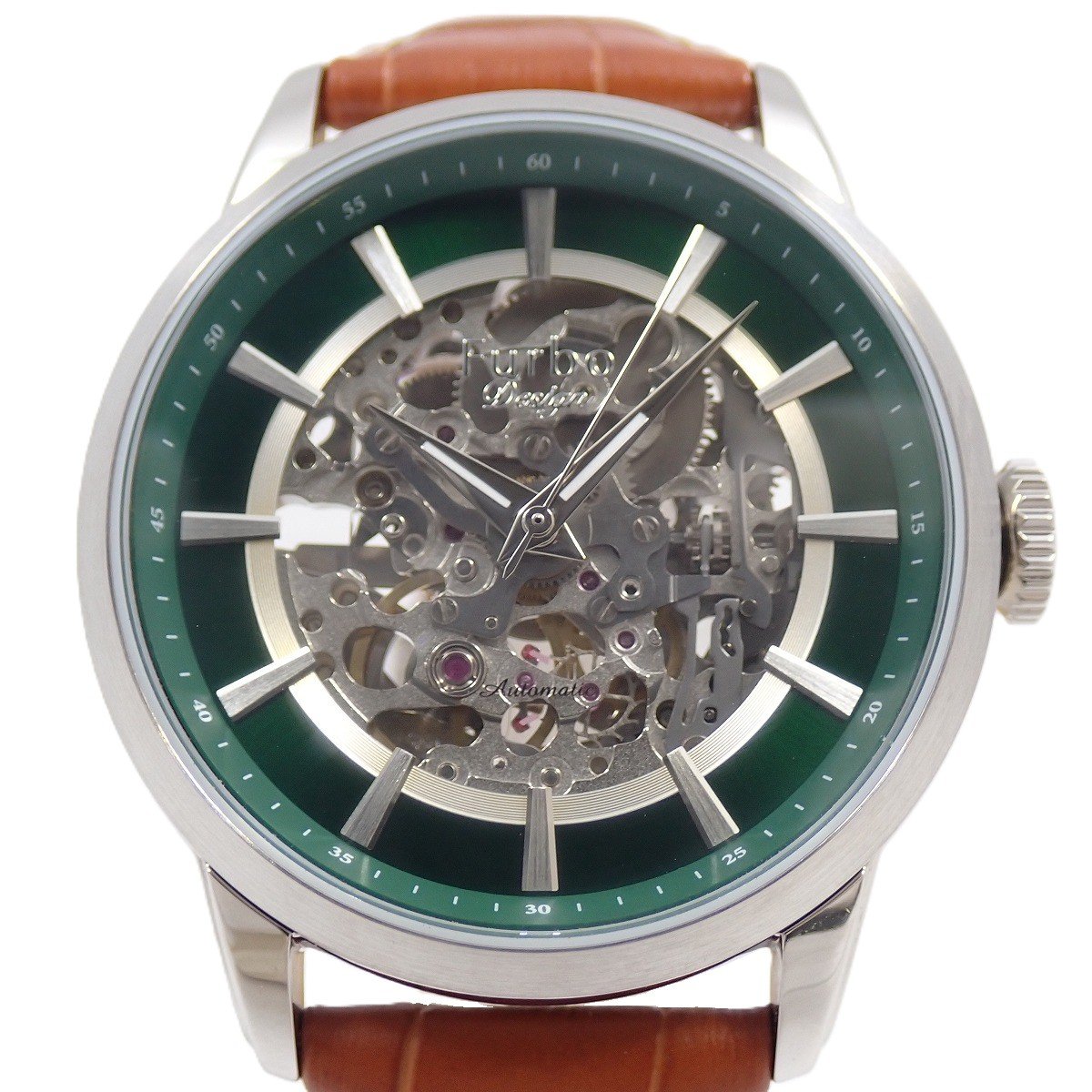 【中古】【美品】Furbo フルボデザイン ギア コア 自動巻き メンズ 腕時計 スケルトン グリーン文字盤 ..