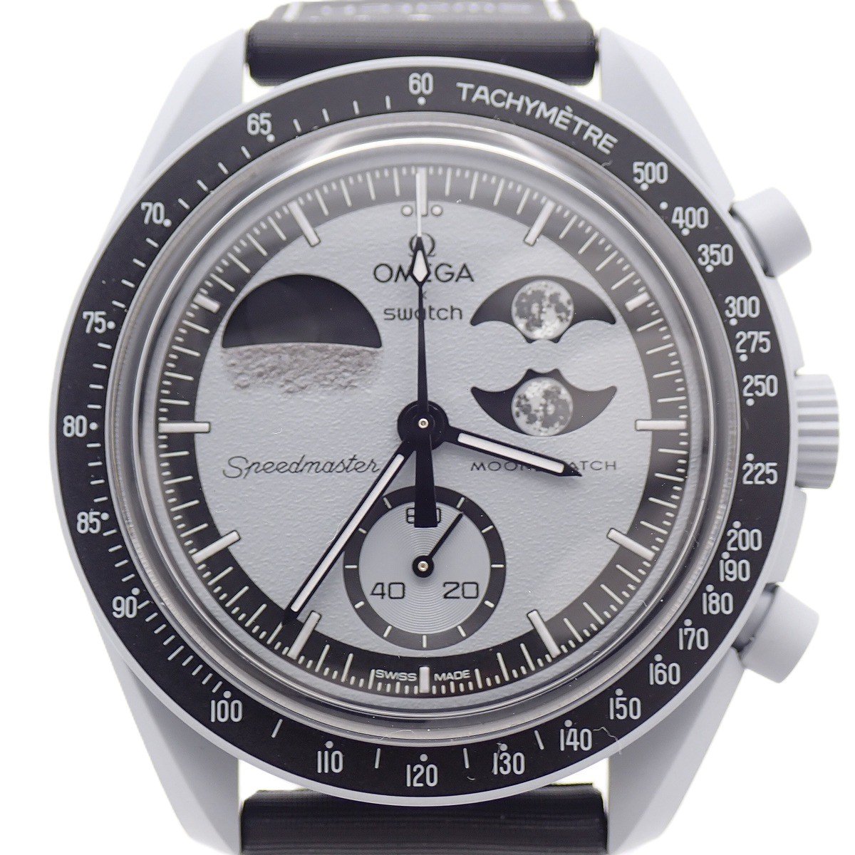 【中古】スウォッチ OMEGA × Swatch ミッション トゥ ザ アースフェイズ フルムーン クォーツ メンズ 腕時計 SO33M700【いおき質店】