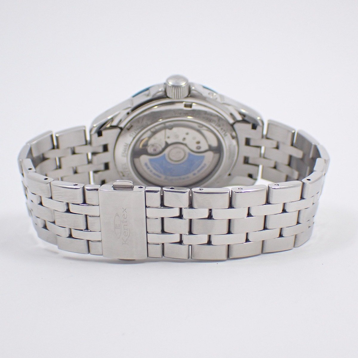 【中古】KENTEX ケンテックス ESPY 88本限定 トリプルカレンダー 自動巻き メンズ 腕時計 シルバー文字盤 純正SSベルト E546M-01【いおき質店】