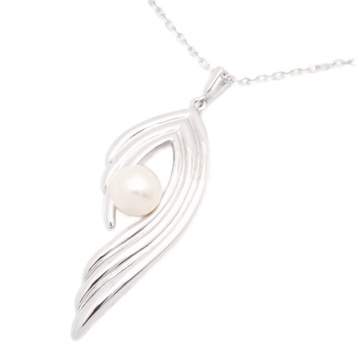 Rakuten - 【中古】MIKIMOTO ミキモト フェザーモチーフ ネックレス シルバー/パール【いおき質店】