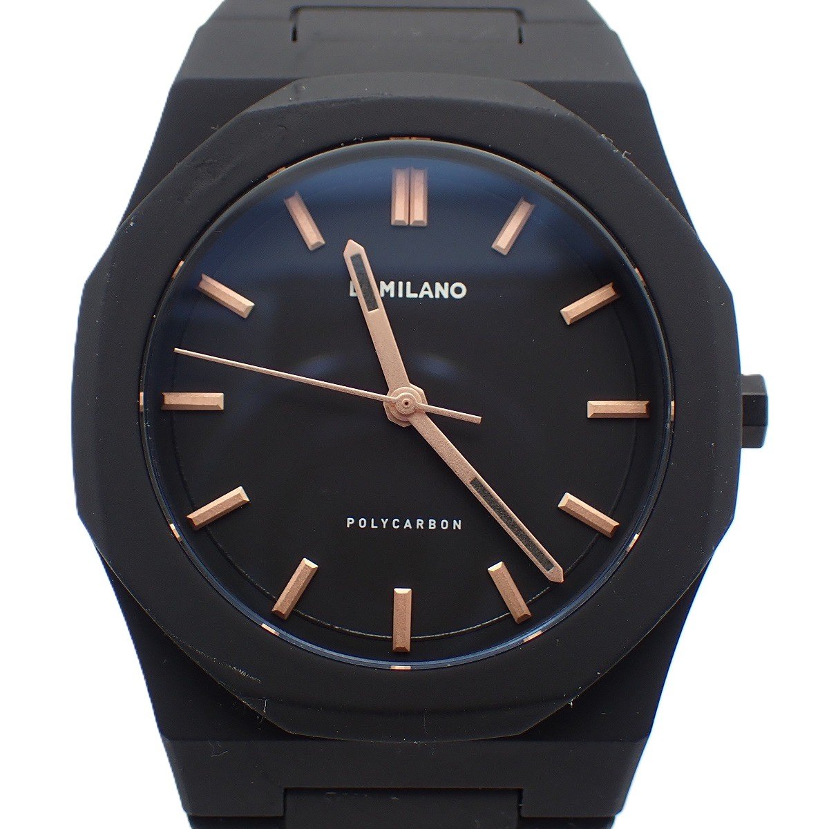 Rakuten - 【中古】D1 MILANO ディーワンミラノ ポリカーボン クォーツ メンズ 腕時計 ブラック 純正ベルト【いおき質店】