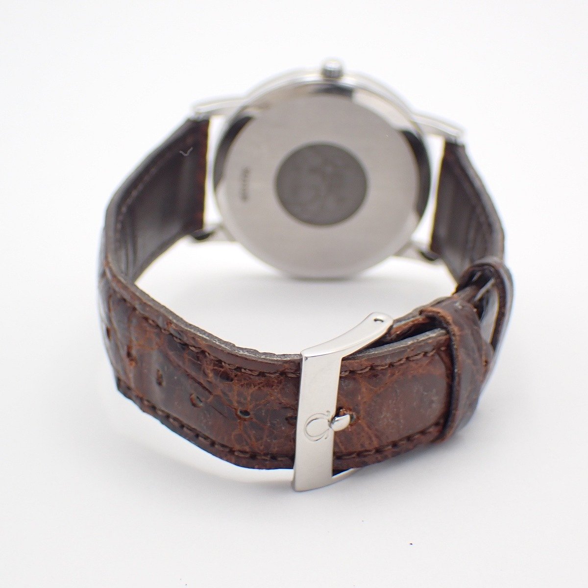 【中古】オメガ デビル プレステージ クォーツ メンズ 腕時計 白文字盤 社外ベルト・純正尾錠【いおき質店】