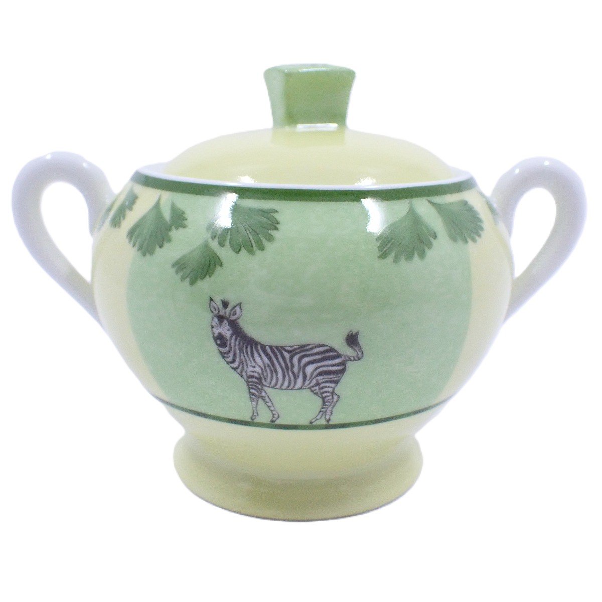 【中古】HERMES エルメス シュガーポット アフリカ グリーン系 ポーセリン【いおき質店】