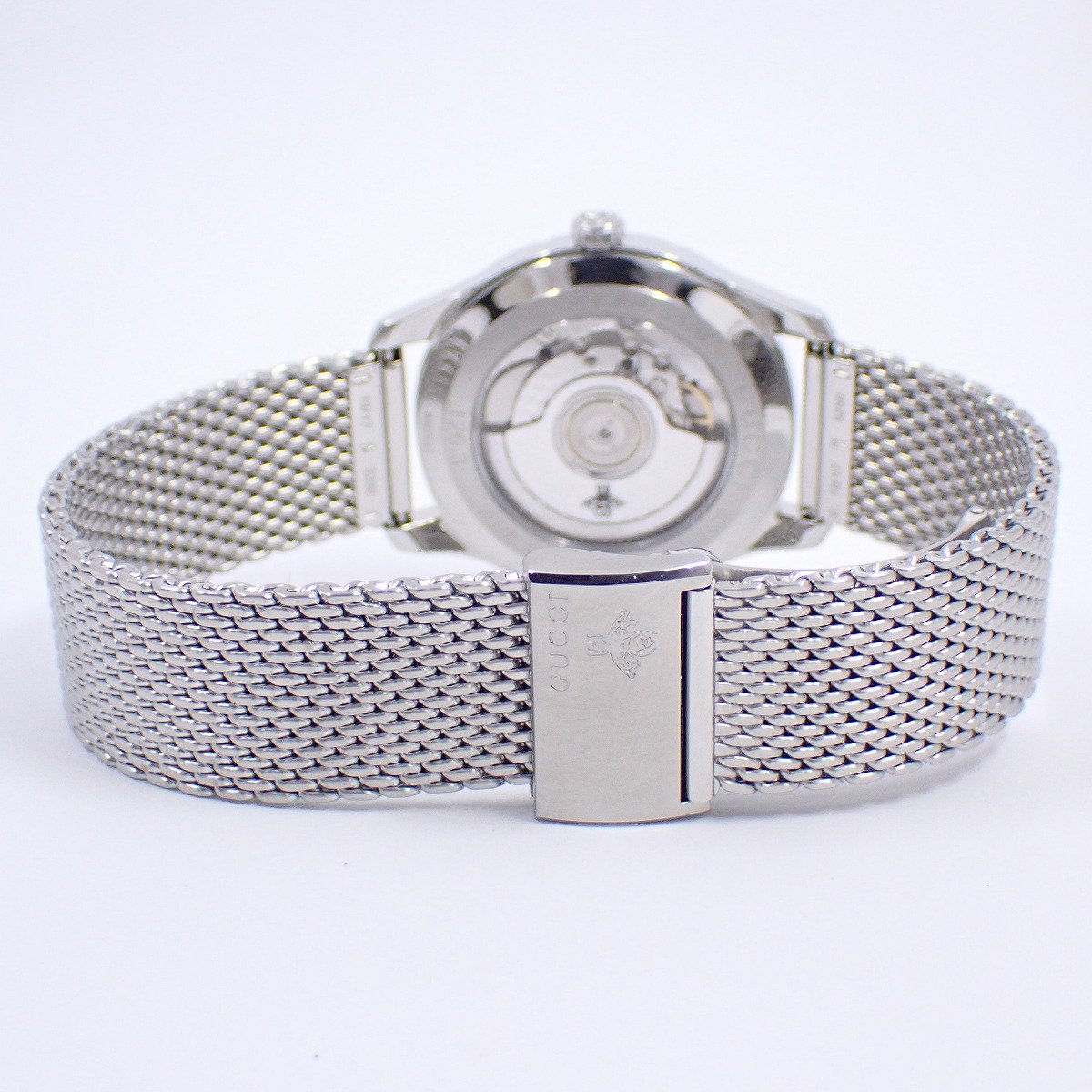 【中古】グッチ 126.3 Gタイムレス 自動巻き メンズ 腕時計 白文字盤 純正SSベルト【いおき質店】