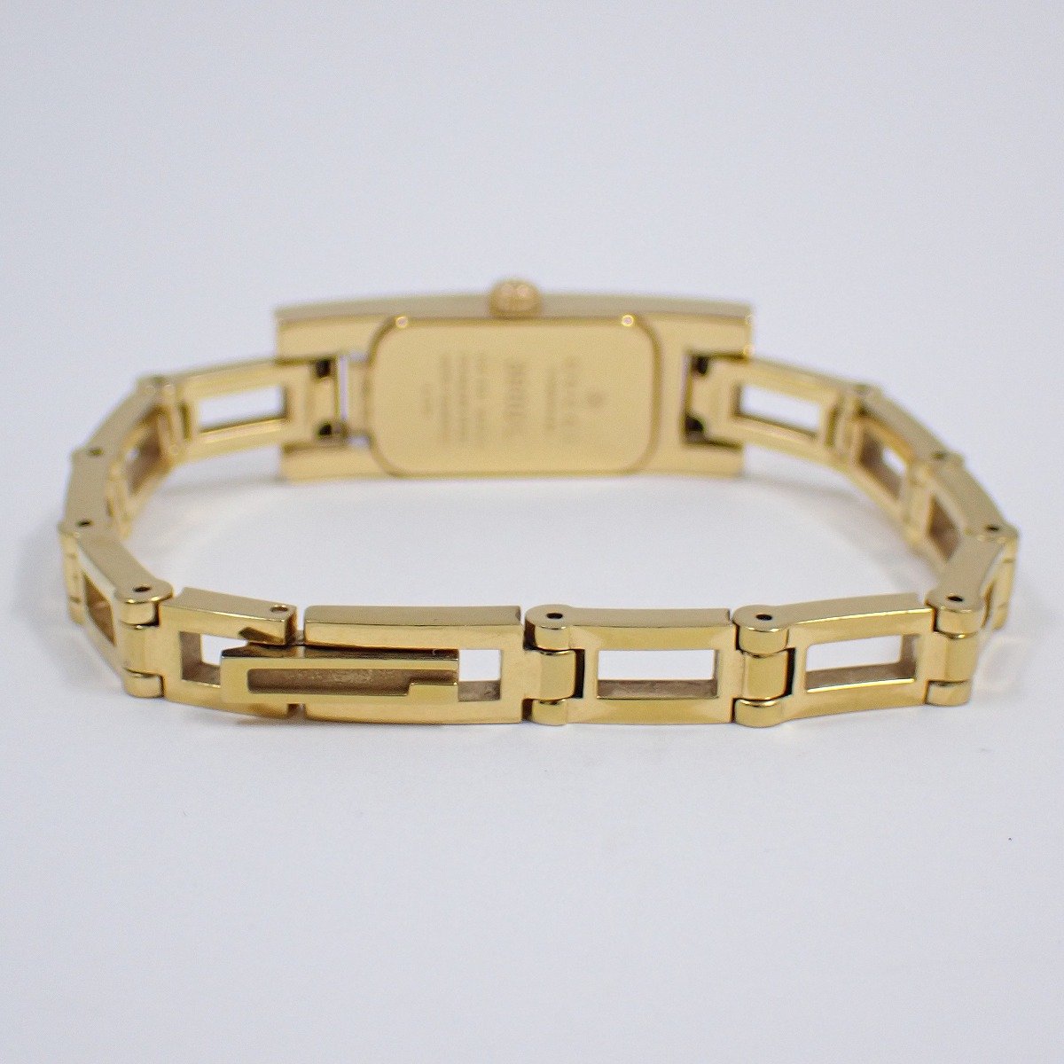 【中古】グッチ 3900L ブレスウォッチ クォーツ レディース 腕時計 ゴールドGP 黒文字盤 純正ベルト【いおき質店】