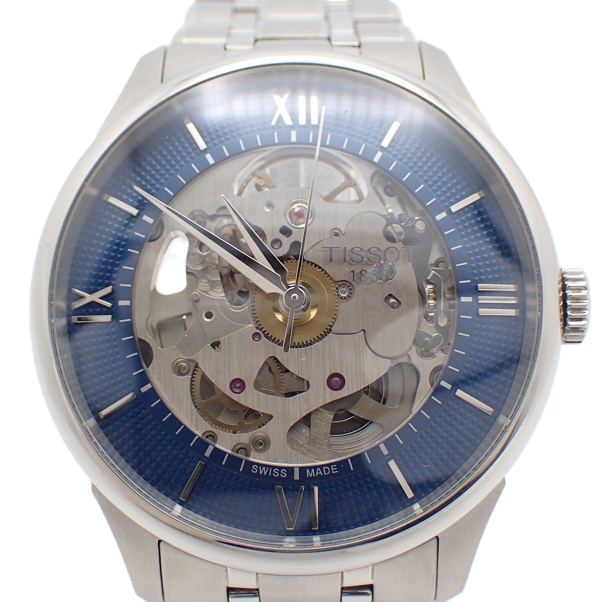 Rakuten - 【中古】TISSOT ティソ シュマン・デ・トゥレル スケルトン 39MM 自動巻き メンズ 腕時計 青文字盤 T139.836.11.048.00【いおき質店】