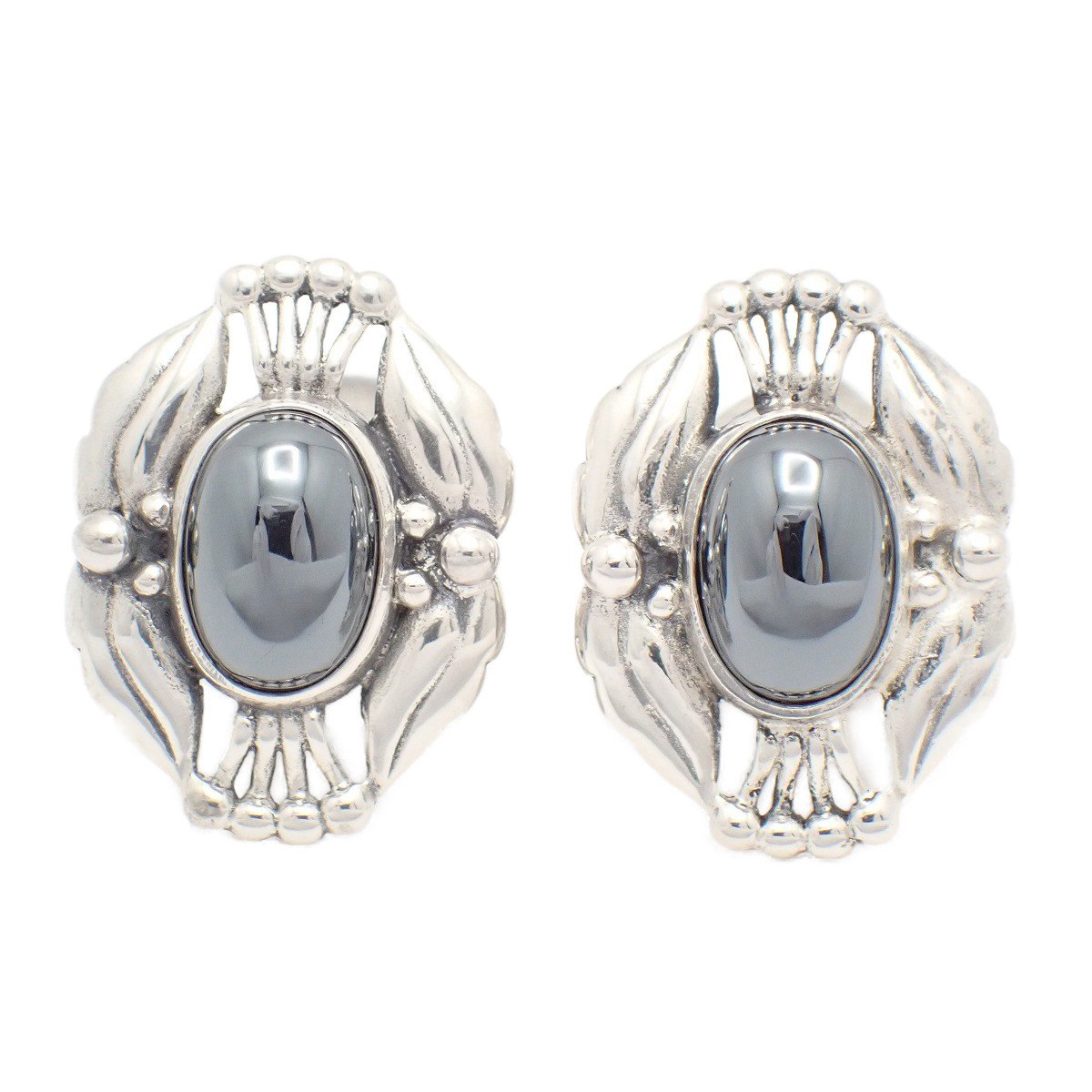 Silver - 【中古】GEORG JENSEN ジョージジェンセン 2000 イヤークリップ イヤリング シルバー925/ヘマタイト【いおき質店】