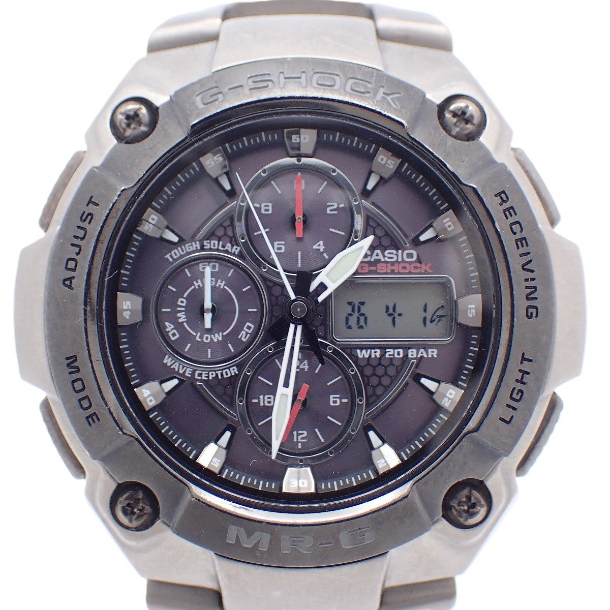 【中古】カシオ G-SHOCK MR-G ソーラー電波 アナデジモデル メンズ 腕時計 チタン 純正 ...
