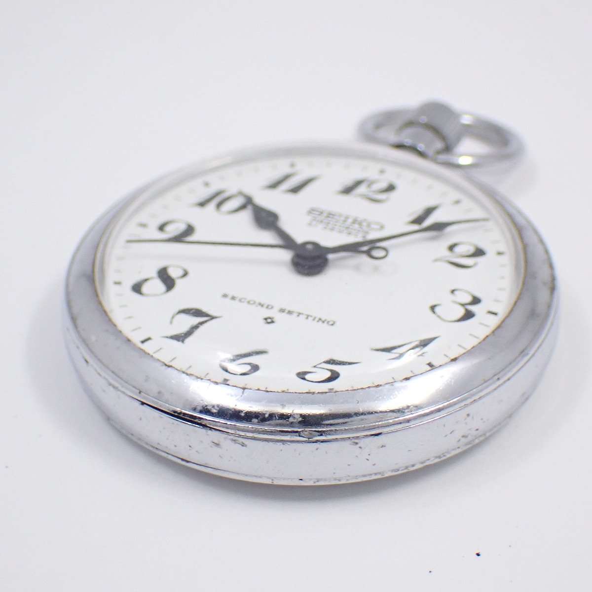 【中古】SEIKO セイコー プレシジョン SECOND SETTING 鉄道時計 手巻き 白文字盤 6110-0010「昭48 606 国鉄静局」【いおき質店】