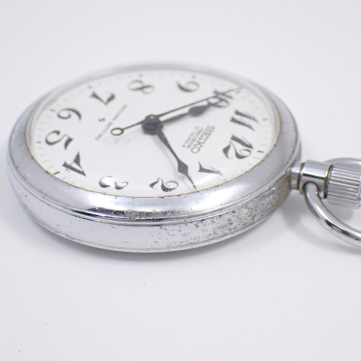 【中古】SEIKO セイコー プレシジョン SECOND SETTING 鉄道時計 手巻き 白文字盤 6110-0010「昭48 606 国鉄静局」【いおき質店】