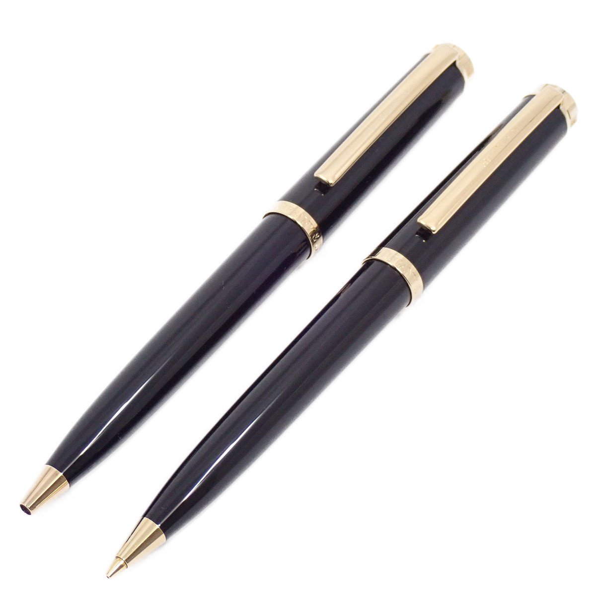 【中古】TIFFANY＆Co. ティファニー アトラス ボールペン＆シャープペンシル ブラック×ゴールド 記念刻印入【いおき質店】