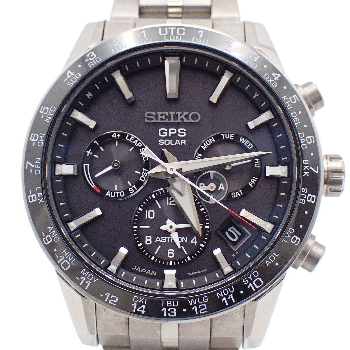 【中古】SEIKO セイコー アストロン 5Xシリーズ デュアルタイム GPS衛星電波ソーラー メンズ 腕時計 黒文字盤 SBXC003 / 5X53-0AB0【いおき質店】