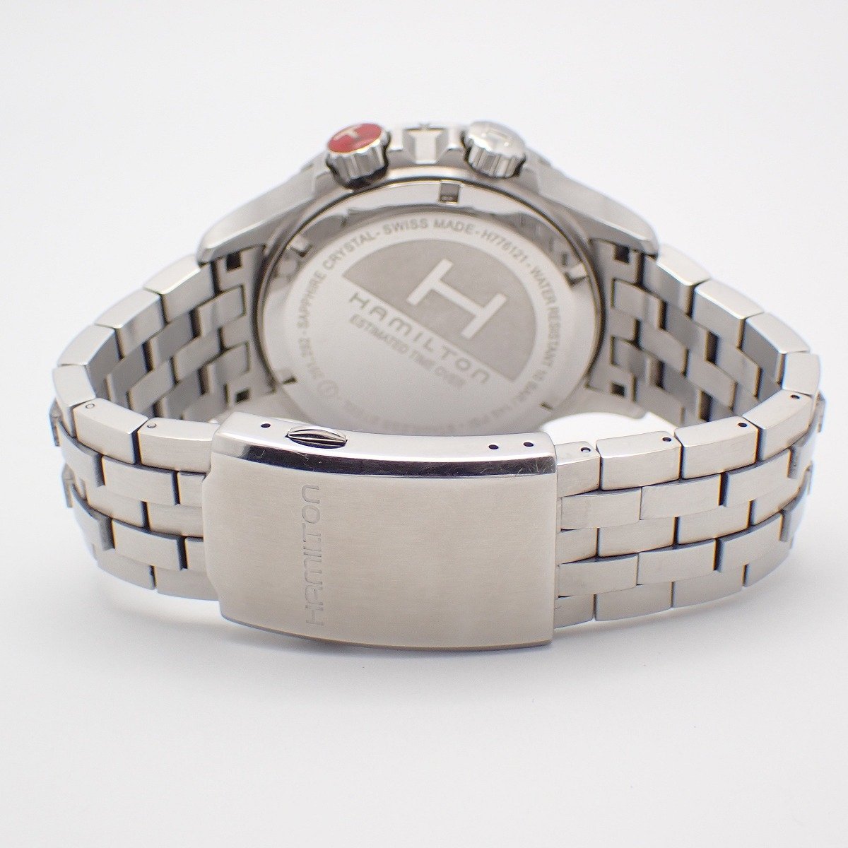 【中古】ハミルトン カーキ ETO クロノグラフ クォーツ メンズ 腕時計 黒文字盤 純正SSベルト H776121【いおき質店】