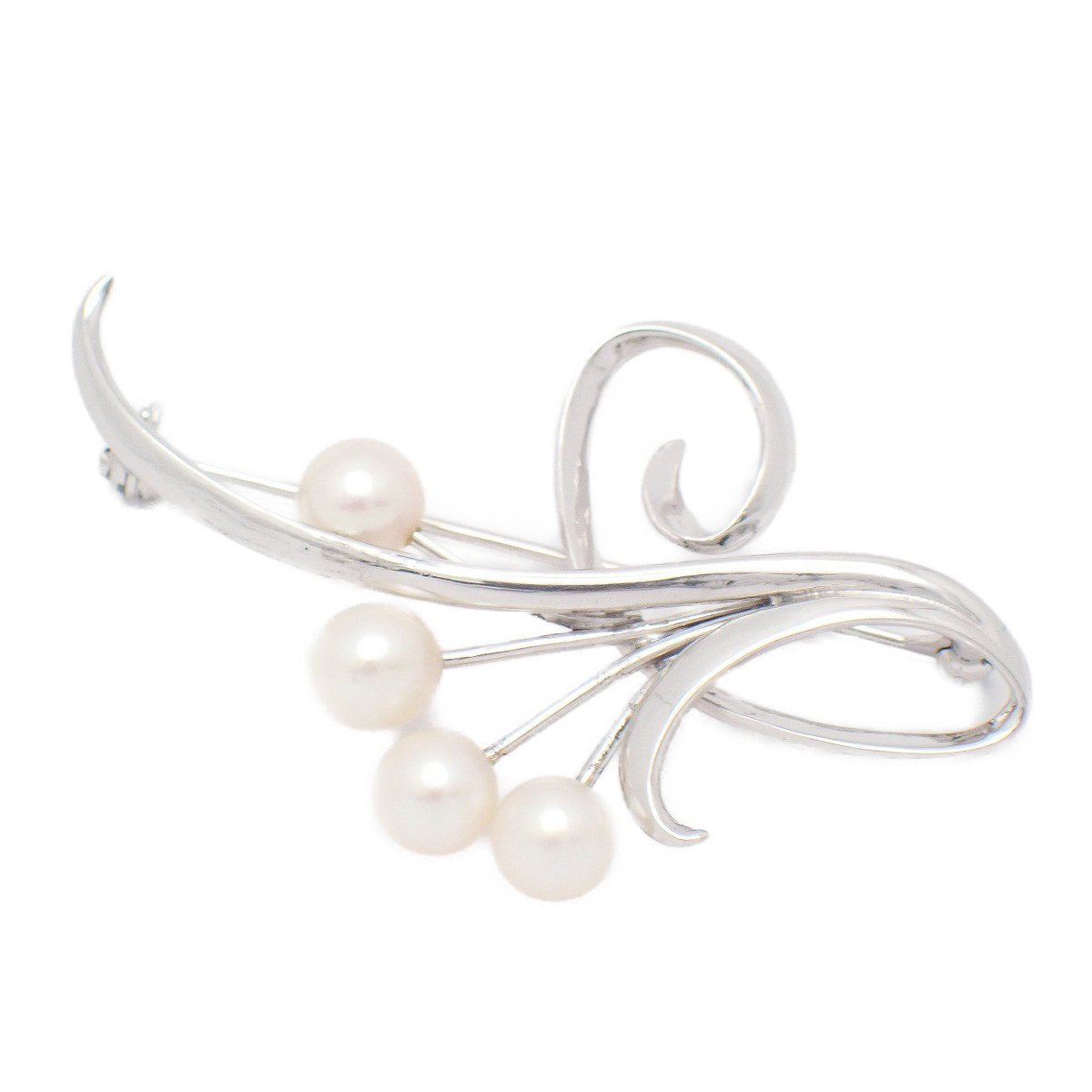 Rakuten - 【中古】MIKIMOTO ミキモト フラワーモチーフ ブローチ シルバー/パール4粒【いおき質店】
