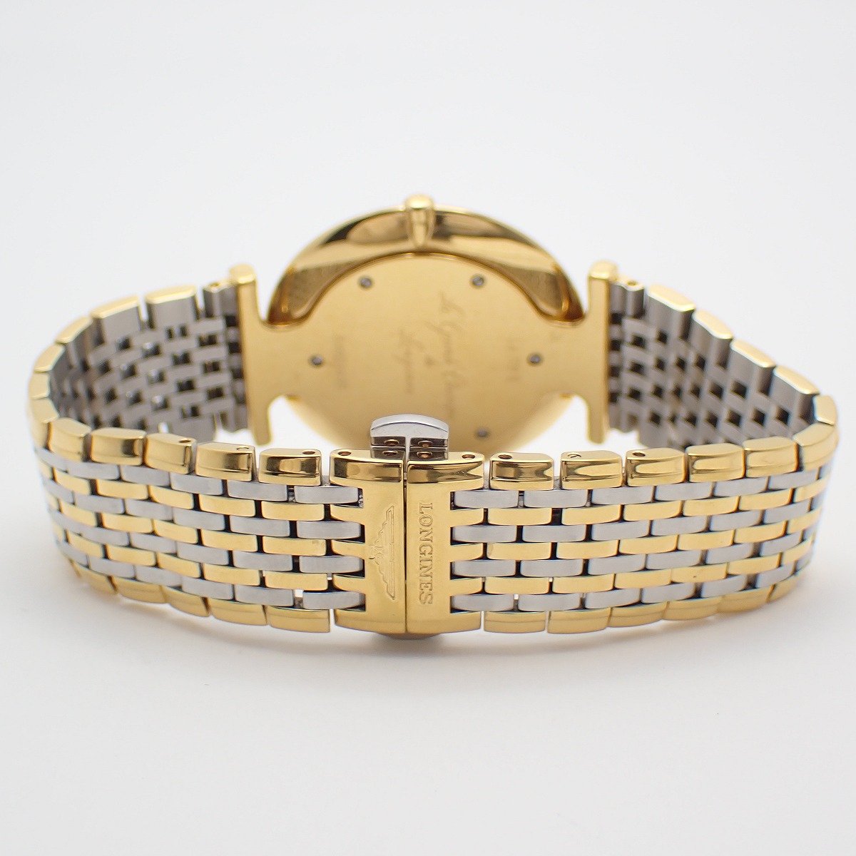 【中古】ロンジン グランドクラシック クォーツ メンズ 腕時計 コンビ 白文字盤 純正ベルト L4.709.2【いおき質店】