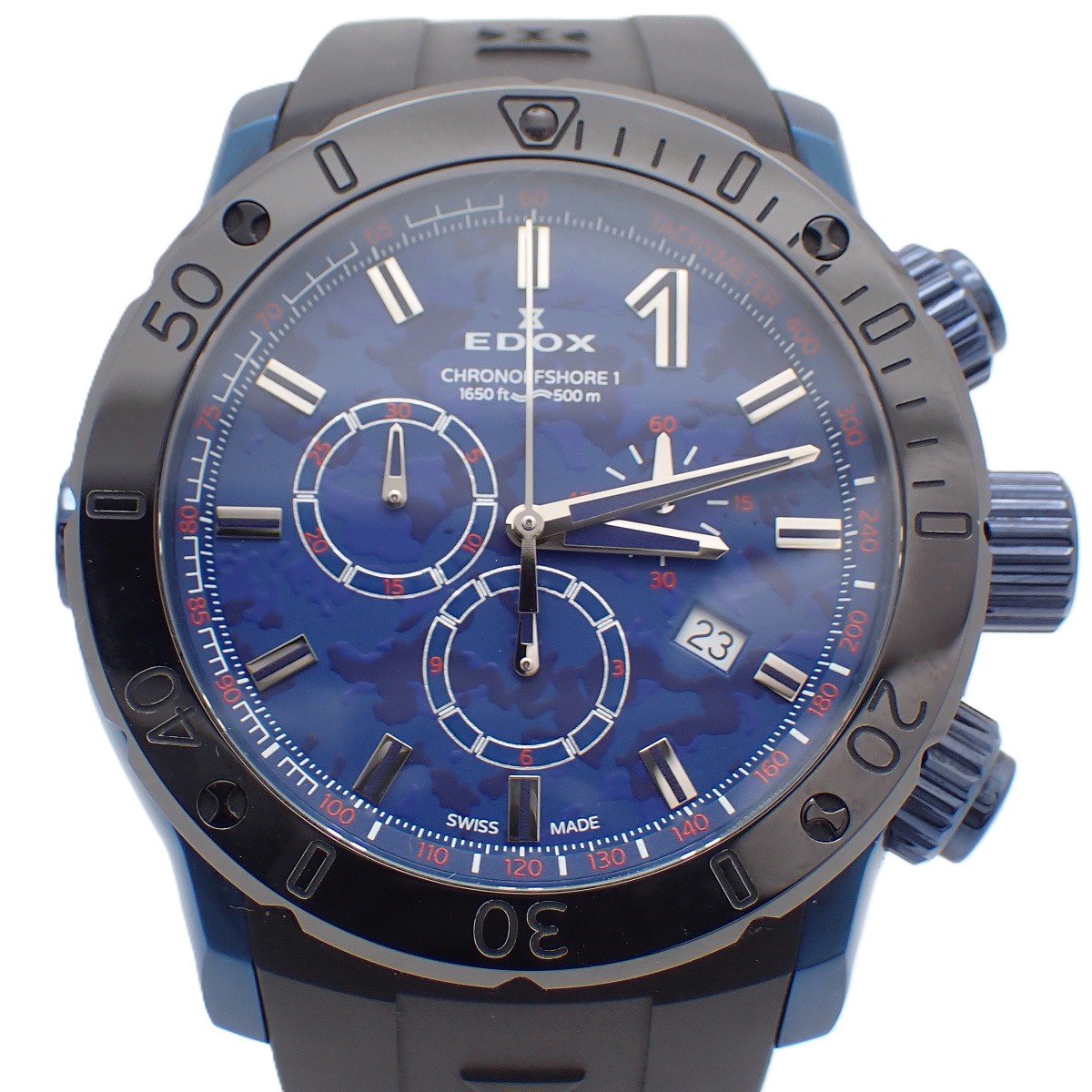 【中古】EDOX エドックス クロノオフショア1 クロノグラフ スペシャルエディション クォーツ メンズ 腕時計 10221-37BU5-BUM5【いおき質店】管理2