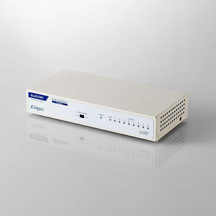 ELECOM アンマネージスイッチ 法人向け スイッチングハブ Giga 8ポート メタル筐体 電源内蔵 EHB-UG2C0..