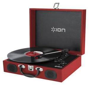 【公式 / 送料無料】ION Audio スピーカー内蔵 スーツケース型レコードプレーヤー Vinyl Transport レッド