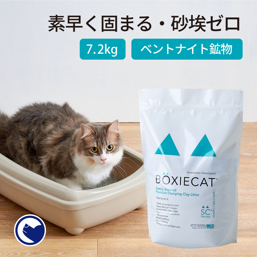 【OFT】 [猫砂 BOXIECAT ボクシーキャット グリーン 7.2kg] ネコ砂 ねこ砂 鉱物 ベントナイト 自動 自動トイレ 固まる 香り 猫トイレ ネコトイレ 脱臭 おすすめ まとめ買い