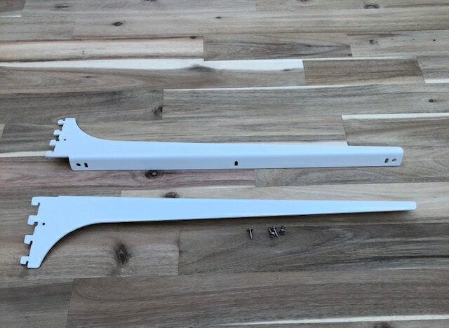 【ホワイト色】 棚板可動タイプ・棚受け 奥行き45センチ 【左右セット】 (ビス6個付属) A-32/33