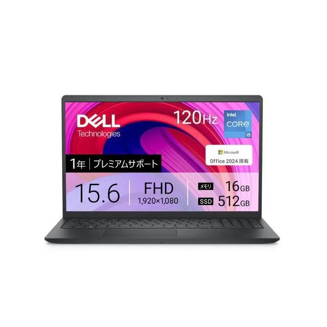 DELL Inspiron 15 3530 NI65-FHHBB 15.6インチ Core i5-1334U SSD容量512GB メモリー容量16GB Office 2024搭載 Webカメラ Windows 11 テンキー カーボンブラック