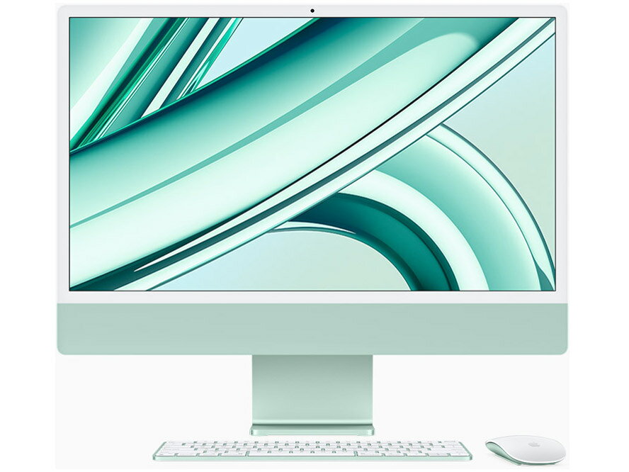 Apple アップル iMac 24インチ Retina 4.5Kディスプレイ Apple M3チップ [2023年 / 8コアCPUと8コアGPU / SSD 256GB / メモリ8GB] グリーン MQRA3J/A 量販店展示品