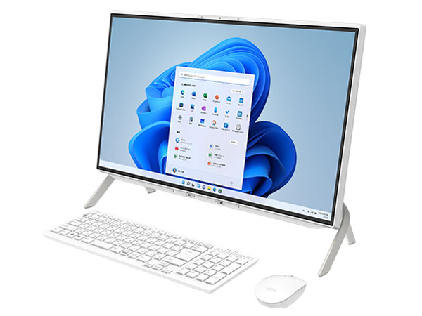 量販店展示品 デスクトップパソコン 富士通 FMV ESPRIMO FH60/G3 FMVF60G3W 23.8インチ Core i5 1135G メモリ8GB SSD512GB Office 顔認証 Windows 11 DVDスーパーマルチドライブ ホワイト