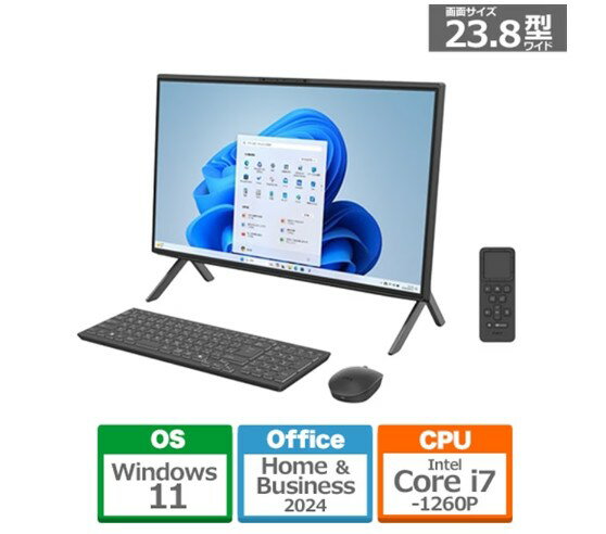 樂天商城 - 量販店展示品 富士通 FMV Desktop F F75-K1 FMVF75K1BA 23.8型 Core i7 1260P SSD512GB メモリ16GB Office 2024搭載 Windows 11 DVDスーパーマルチドライブ(2層対応) 顔認証