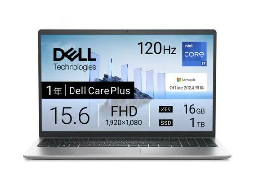 樂天商城 - Dell 15 DC15250 ND85-FWHBS 15.6インチ Core i7 1355U SSD：1TB メモリ容量16GB Office 2024搭載 Windows 11 Webカメラ プラチナシルバー
