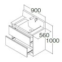 【期間限定P2倍キャンペーン中】ハウステック ココッシュ 間口90cm MAX収納タイプ 洗面台本体のみ 洗面化粧台 W900 メーカ直送 送料無料(一部地域のぞく)