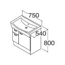 ハウステック 洗面化粧台 QVシリーズ 洗面台本体 間口750mm 片引き出し ジャバラホース 一般地用 メーカ直送 送料無料(一部地域のぞく)