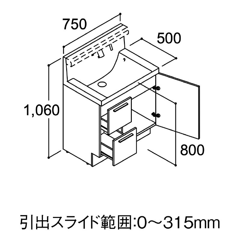 LIXIL NBy{́E~[Zbgz s500^Cv Ԍ750mm o^Cv LEDƖ(XLEDjS[1,800mmp ^b`X ʉϑ