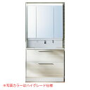 【4/1開始 期間限定センサー付きが手動の値段で買える!】 LIXIL クレヴィ 奥行560タイプ 間口900mm フルスライドタイプ LEDライン照明 タッチレス水栓 洗面化粧台 セット(4)