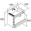 LIXIL INAX 洗面化粧台 ピアラ 化粧台本体 間口900mm ステップスライドタイプ AR3CH-905SY メーカ直送 送料無料(一部地域のぞく)