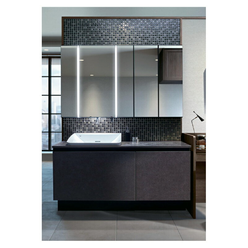 LIXIL ルミシス 間口1500mm ハイバックベッセル タイプ セットプラン 洗面化粧台 INAX グレーズグレー オプション変更可 見積無料 メーカ直送 ...