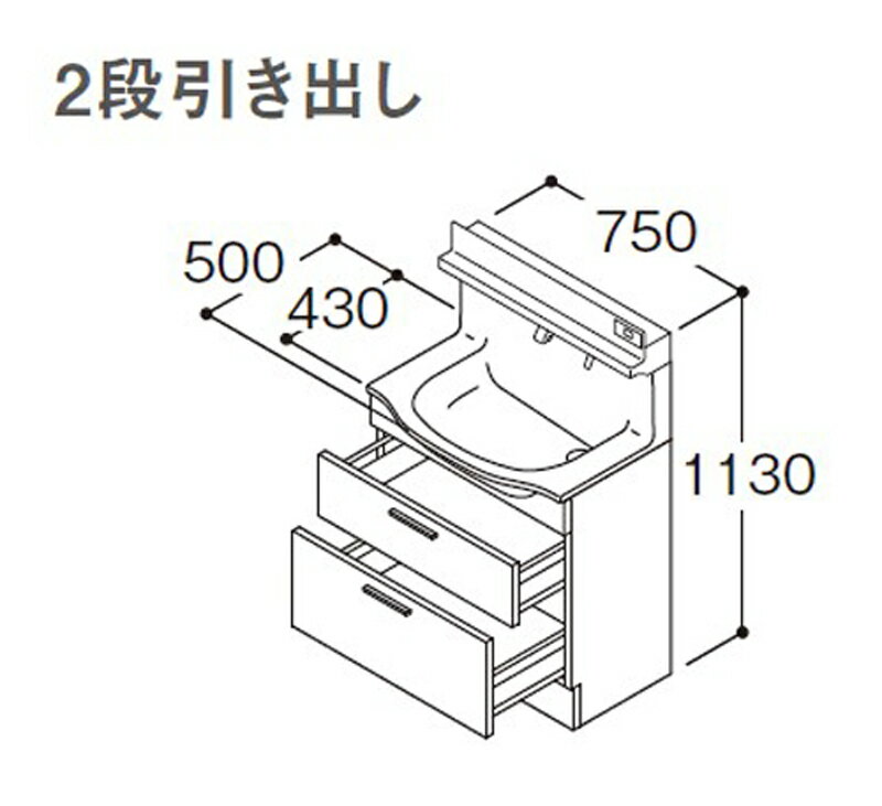 TOTO IN^[uX Ԍ750mm 2io ^CvF1 LDSFM075BC